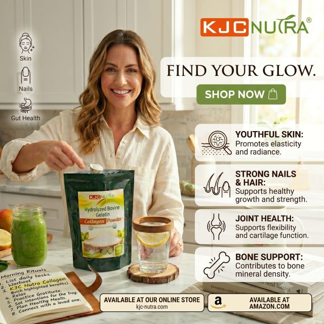 Ready to find your glow?
Unlock radiant skin, stronger hair, and healthier nails with KJC Nutra's Hydrolyzed Bovine Gelatin Collagen Powder. The easy morning ritual you didn't know you needed.
Shop now at the link in our bio!
#KJCNutra #CollagenBenefits #BeautyFromWithin #FindYourGlow #SkinCareRoutine #StrongHair #StrongNails #WellnessJourney