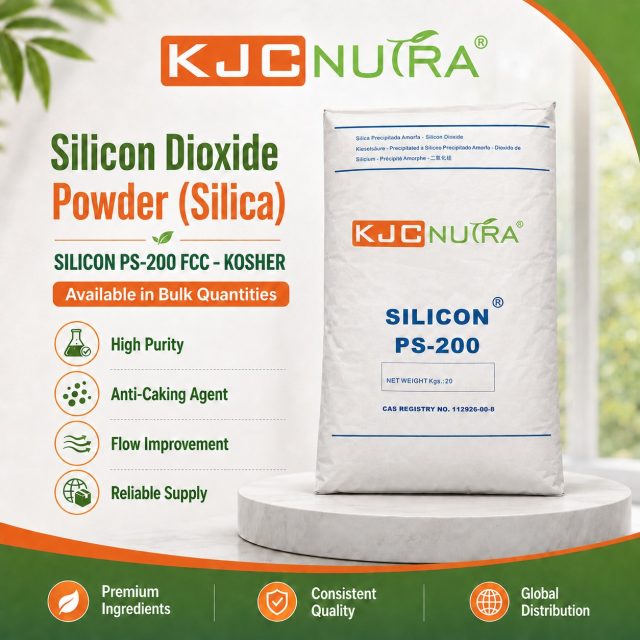 IMPROVE FLOW, CONSISTENCY, AND PERFORMANCE WITH KJC NUTRA SILICON DIOXIDE
Our Silicon Dioxide Powder PS-200 FCC, Kosher is available in bulk quantities for food, beverage, supplement, and nutraceutical manufacturers.
Common applications include:
✅ Anti-caking support
✅ Improved powder flow
✅ Moisture management
✅ Powdered beverages and instant mixes
✅ Seasonings, dry blends, capsules, and premixes
Contact KJC Nutra today for pricing, availability, samples, and bulk orders.
📞 +1 (786) 462-2549
📞 +1 (305) 549-0138
📧 cs@kjcnutra.com
📧 sales2@kjcnutra.com
Premium ingredients. Consistent quality. Reliable supply.
#SiliconDioxide #FoodManufacturing #SupplementManufacturing #BulkIngredients #KJCNutra
