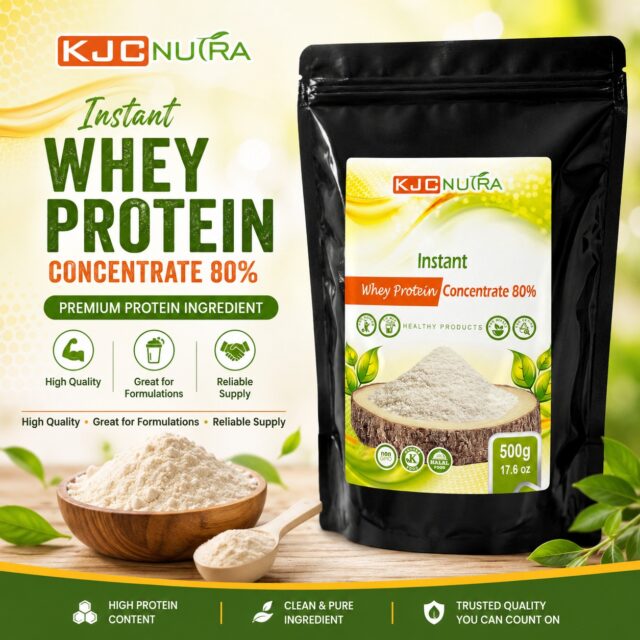 Fuel your goals with KJC Nutra Instant Whey Protein Concentrate 80%!

Whether you’re a manufacturer looking for a reliable protein ingredient or a consumer
searching for a high-quality protein option, KJC Nutra delivers the quality you can trust.

Our Whey Protein Concentrate 80% is ideal for:
✅ Protein shakes
✅ Smoothies
✅ Sports nutrition products
✅ Meal replacement blends
✅ Functional food formulations

For manufacturers, we offer consistent quality, dependable supply, and premium ingredients for your formulations.
For everyday consumers, it’s a great choice to support an active lifestyle and help meet daily protein needs.

📩 Contact us today for pricing, availability, and more information.

KJC Nutra — Quality ingredients for every lifestyle and every formulation.

#WheyProtein #ProteinPowder #SportsNutrition #SupplementManufacturing #KJCNutra