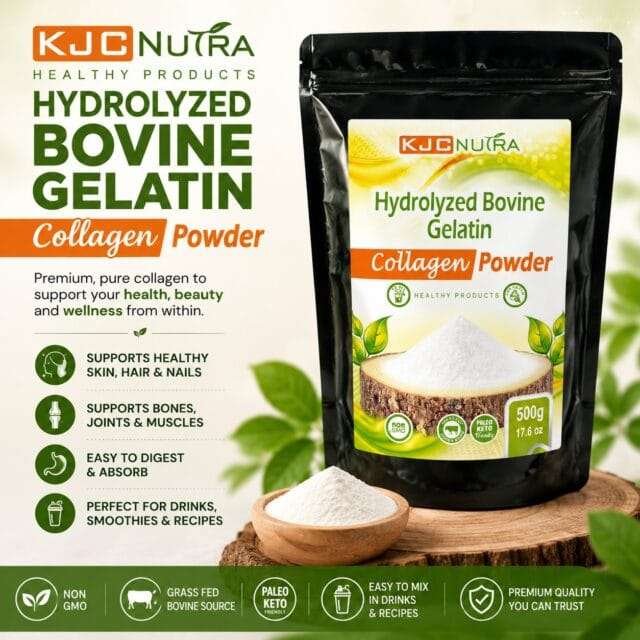 ✨ Glow from the inside out with KJC Nutra Hydrolyzed Bovine Gelatin Collagen Powder! ✨

Looking for an easy way to support your skin, hair, nails, joints & overall wellness? 💚 Our premium collagen powder is here to help you stay strong and feel your best — every single day!

🌿 Why you’ll love it:
✔️ Supports healthy skin, hair & nails
✔️ Helps support joints, bones & muscles
✔️ Easy to digest & absorb
✔️ Perfect for smoothies, coffee, shakes & recipes
✔️ Non-GMO • Grass-Fed • Paleo & Keto Friendly

💬 We want to hear from YOU!
👇 Tell us in the comments:
How do you take your collagen — in coffee ☕, smoothies 🥤, or recipes 🍽️?

🔥 BONUS: Tag a friend who loves wellness and healthy living for a chance to be featured on our story!

🛒 Ready to upgrade your daily routine? Try KJC Nutra Hydrolyzed Bovine Gelatin Collagen Powder today!

#KJCNutra #CollagenPowder #HydrolyzedCollagen #WellnessJourney #HealthyLiving #SkinHairNails #JointSupport #GrassFed #PaleoFriendly #KetoFriendly #HealthyLifestyle #CollagenBenefits #NutritionMatters #DailyWellness #SupplementSupport