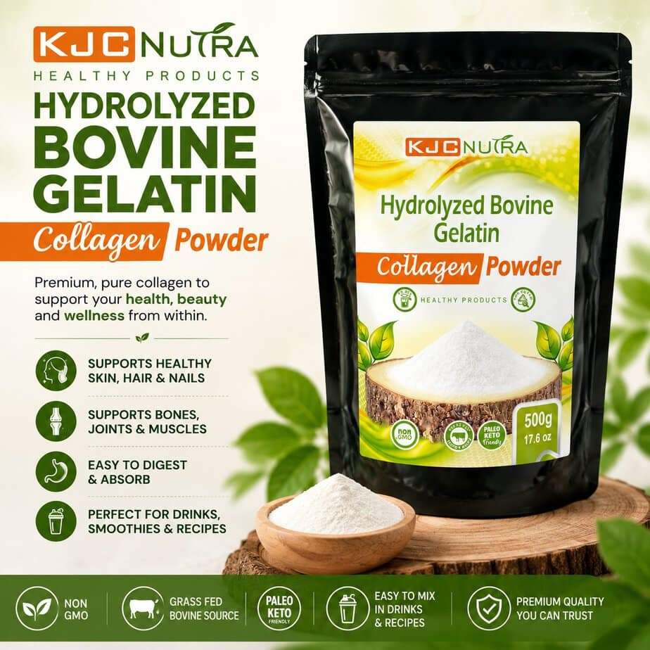 ✨ Glow from the inside out with KJC Nutra Hydrolyzed Bovine Gelatin Collagen Powder! ✨

Looking for an easy way to support your skin, hair, nails, joints & overall wellness? 💚 Our premium collagen powder is here to help you stay strong and feel your best — every single day!

🌿 Why you’ll love it:
✔️ Supports healthy skin, hair & nails
✔️ Helps support joints, bones & muscles
✔️ Easy to digest & absorb
✔️ Perfect for smoothies, coffee, shakes & recipes
✔️ Non-GMO • Grass-Fed • Paleo & Keto Friendly

💬 We want to hear from YOU!
👇 Tell us in the comments:
How do you take your collagen — in coffee ☕, smoothies 🥤, or recipes 🍽️?

🔥 BONUS: Tag a friend who loves wellness and healthy living for a chance to be featured on our story!

🛒 Ready to upgrade your daily routine? Try KJC Nutra Hydrolyzed Bovine Gelatin Collagen Powder today!

#KJCNutra #CollagenPowder #HydrolyzedCollagen #WellnessJourney #HealthyLiving #SkinHairNails #JointSupport #GrassFed #PaleoFriendly #KetoFriendly #HealthyLifestyle #CollagenBenefits #NutritionMatters #DailyWellness #SupplementSupport